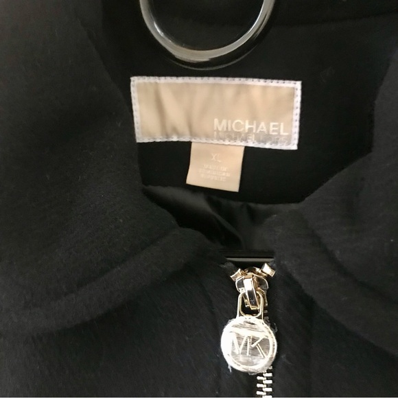 Black Michael Kors Hooded Notched-Collar Coat, Created by Macys - Picture 7 of 16